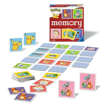 Bovenaanzicht van Ravensburger Pokémon memory spel met kleurrijke kaarten, ideaal educatief speelgoed voor kinderen vanaf 3 jaar.