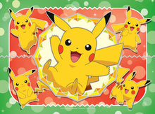 Pokémon puzzel met Pikachu in verschillende poses, vrolijke Ravensburger peuter puzzel van 12 stukjes.