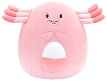 Frontaal aanzicht van de Pokémon Squishmallow Chansey knuffel, zachte Squishmallows pluche Pokémon knuffel voor kinderen.