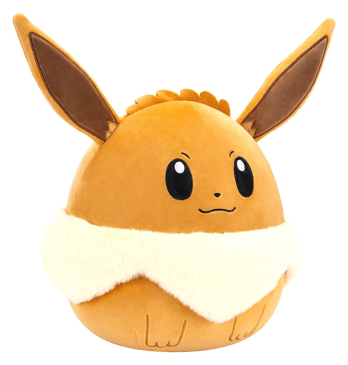 Pokémon Squishmallow Eevee knuffel van zacht pluche, knuffel Eevee 25 cm, zijaanzicht geschikt als Pokémon cadeau.