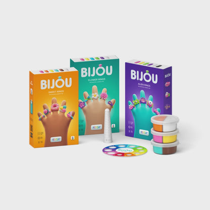 Hey Clay Bijou Rings productvideo – Snoepjes, Bloemen en Aliens ringen maken met 6 kleuren boetseerklei