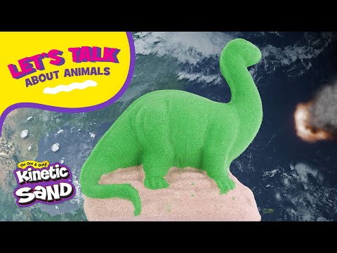 Kinetic Sand dieren speelvideo met dinosaurussen en andere vormen, ideaal creatief speelgoed voor kinderen en peuters.