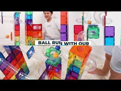 Voordeelbundel! - Connetix Pastel Ball Run & Creative Pack - 226 magnetische onderdelen