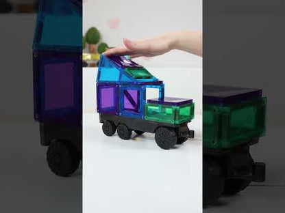 Connetix Rainbow Transport Pack 50 magnetische bouwstenen met echte wielen - magnetisch speelgoed video