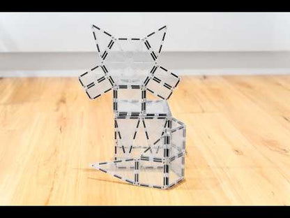 Connetix Clear Starter Pack 34 transparante magnetische bouwstenen met bevel design - productvideo