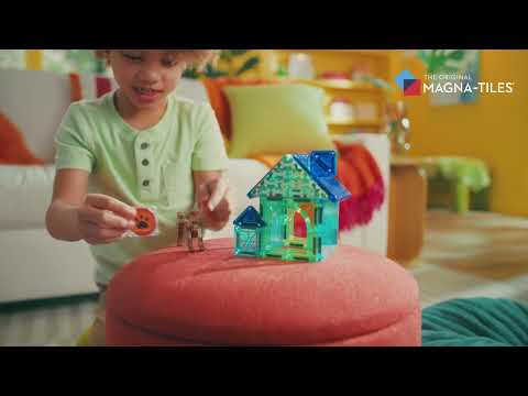 Magna Tiles dog house video waar een kind speelt met de magna tiles hond