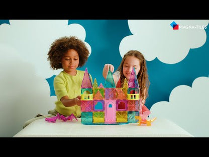 Magna tiles magnetisch speelgoed video van kinderen die kasteel bouwen van 48 delige set