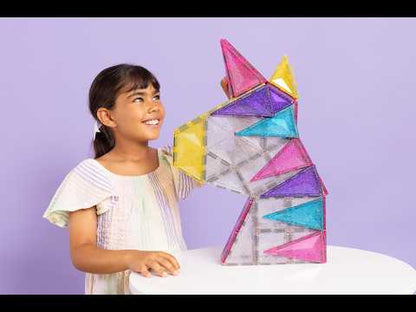 Connetix Glitter Unicorn Pack 56 magnetische bouwstenen met glittereffect - unicorn speelgoed video