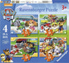 Ravensburger 4-in-1 puzzel PAW Patrol met 12, 16, 20 en 24 stukjes, perfect leerzaam speelgoed voor kinderen.