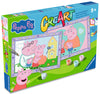Ravensburger CreArt Peppa Pig verpakking voorkant met schilderen op nummer 5+, met kinderen knutselen