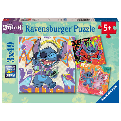 Ravensburger Disney Stitch puzzel - 3 x 49 puzzelstukjes