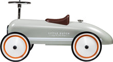 Little Dutch retro loopauto zijaanzicht mintgroen met chroom stuur en witte retro wielen