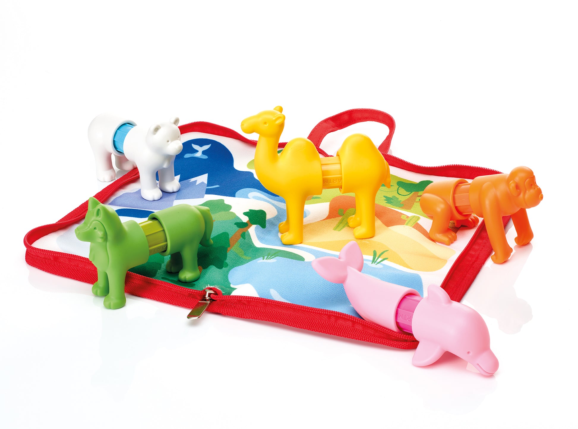 SmartMax My First Animals Around the World SMX 246 magnetische dieren op speelmat, open ended speelgoed voor peuters