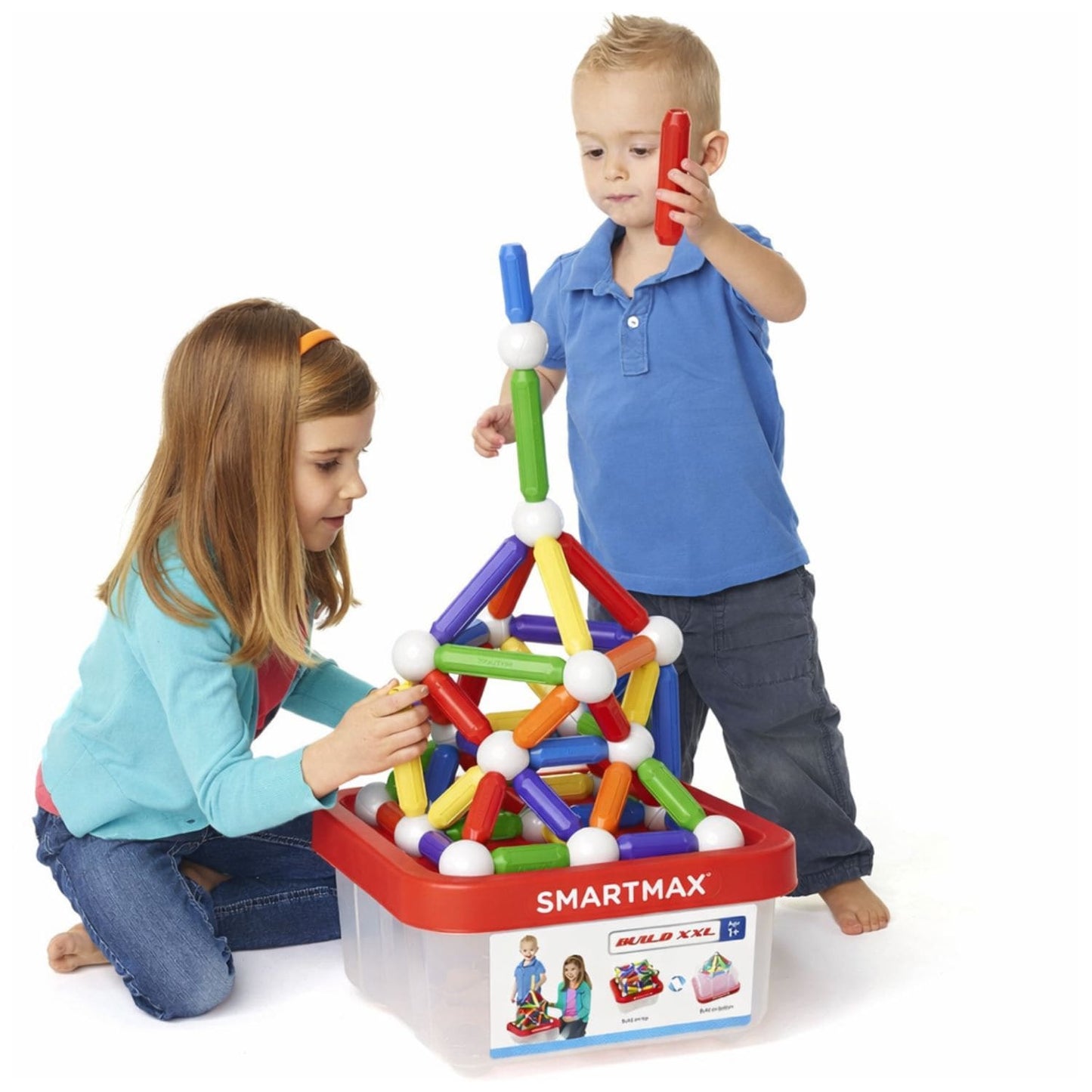 SmartMax Build XXL magnetisch speelgoed met kinderen die samen magneten bouwen, leerzaam STEM speelgoed voor peuters SMX 907