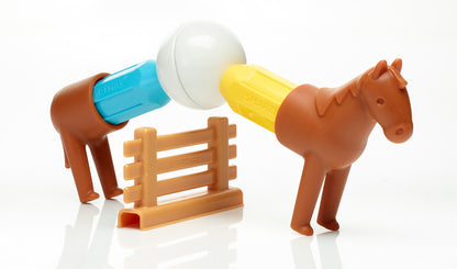 SmartMax My First Tractor SMX 222 magnetische bouwstenen, twee paarden met gekleurd magneetstuk en hek