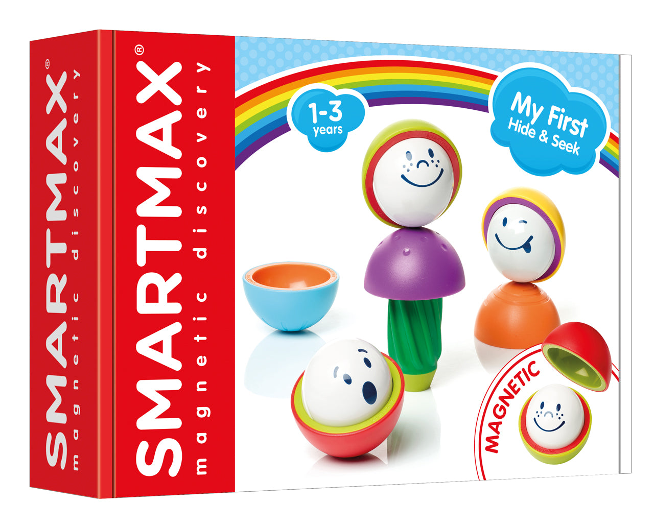 SmartMax My First Hide & Seek SMX 229 voorkant verpakking magnetisch speelgoed voor 1-3 jaar oude kinderen