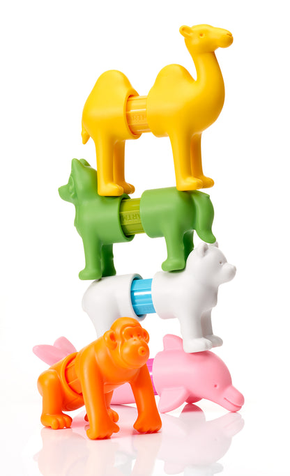 SmartMax My First Animals Around the World SMX 246 met stapelbare magnetische dieren, kleurrijk STEM speelgoed voor peuters