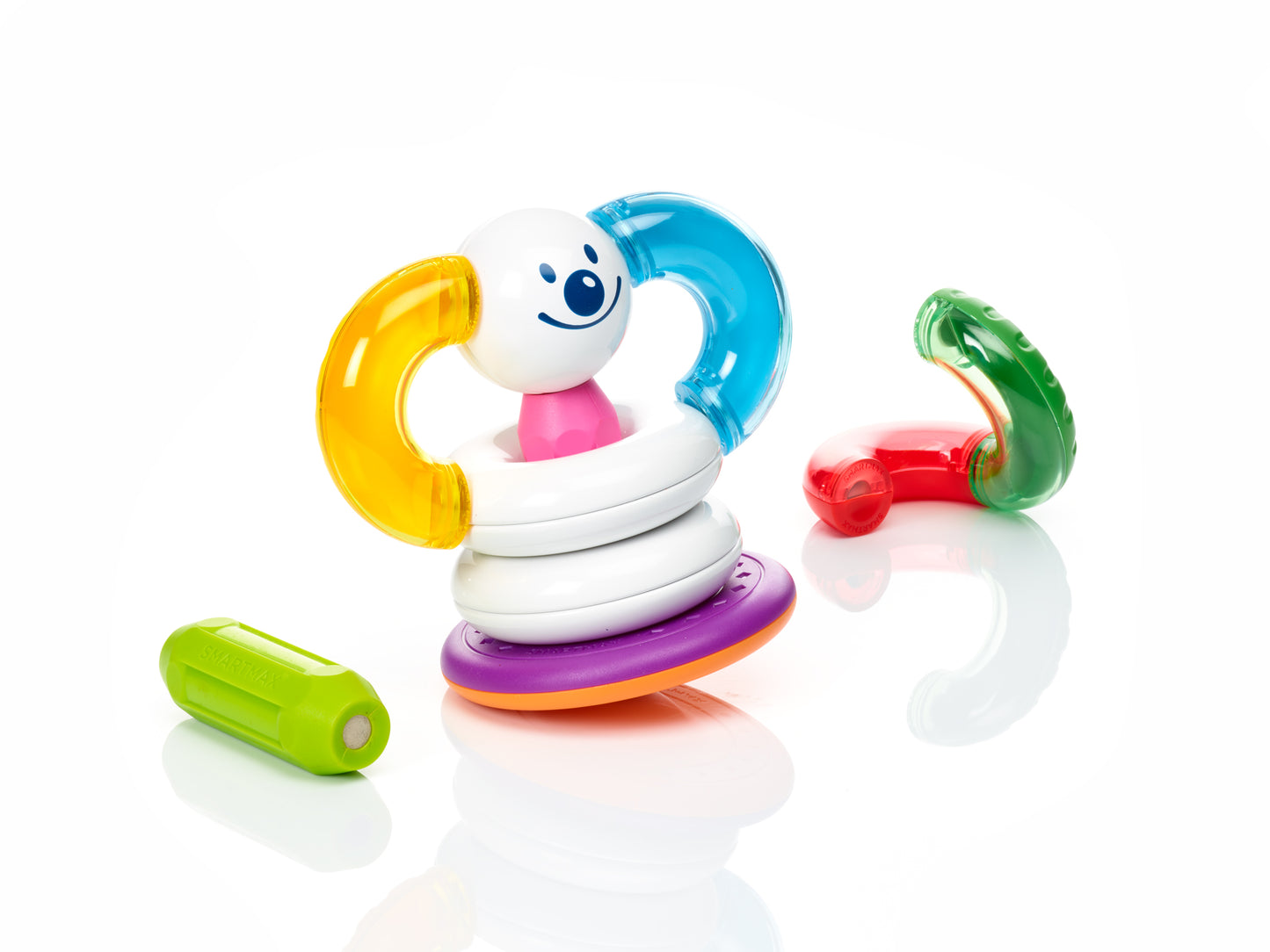 SmartMax My First Stacking Rings SMX 241 met kleurrijke magneten en losse ringen voor open ended speelgoed