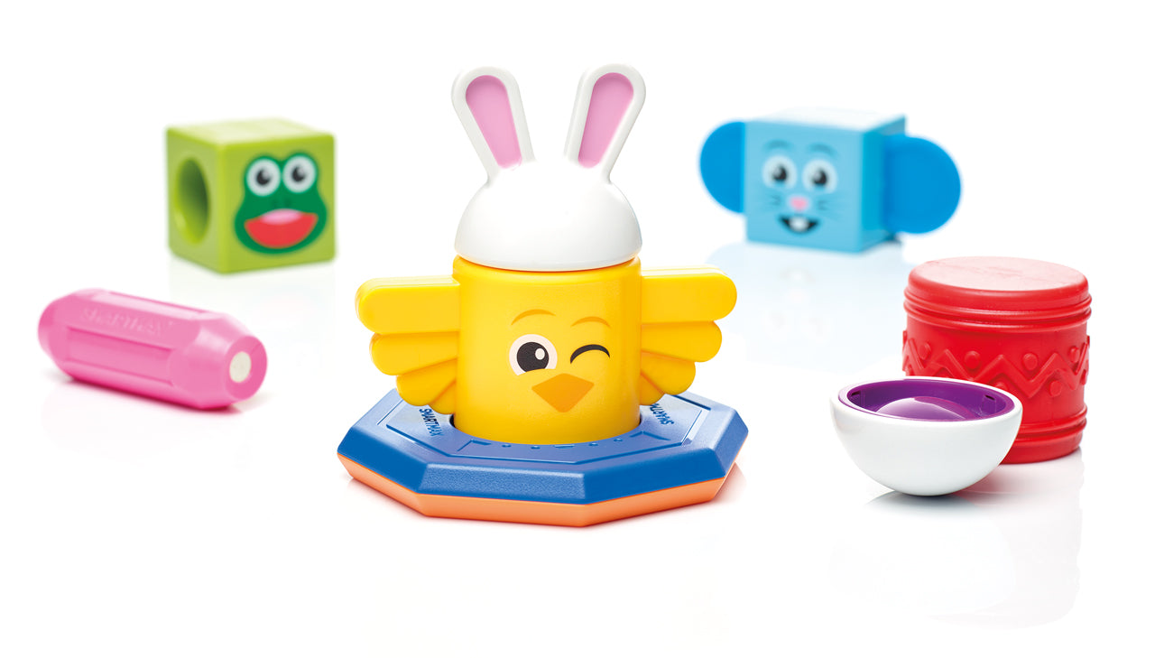 SmartMax My First Totem SMX 230 magneet bouwstenen set met kuiken, kikker, muis en konijn onderdelen