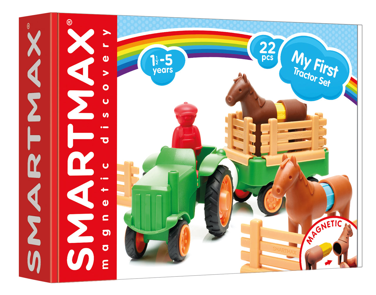 Voorkant verpakking SmartMax My First Tractor SMX 222 magneet speelgoed smartmax voor kinderen 1,5-5 jaar
