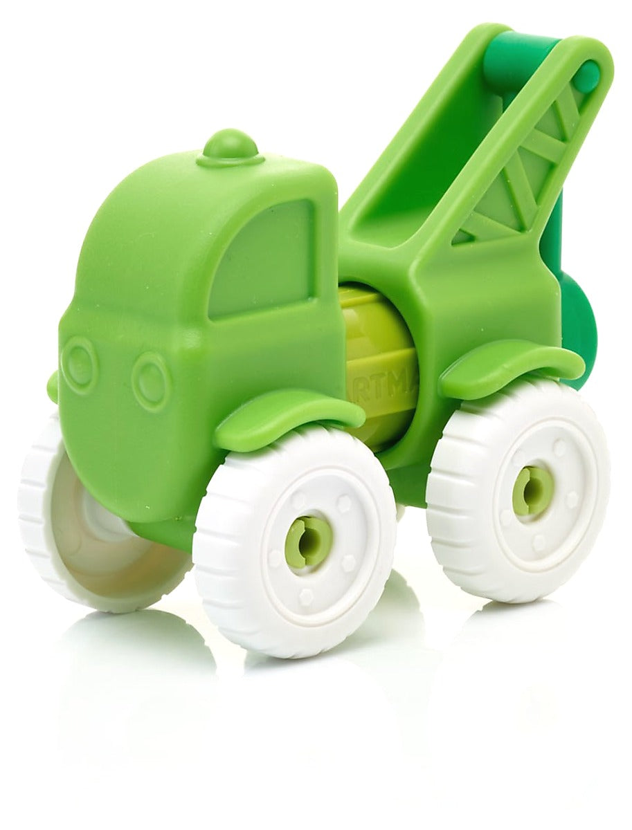 SmartMax My First Vehicles SMX 226 groene magnetische kraanwagen met witte wielen en uitschuifbare hijsarm