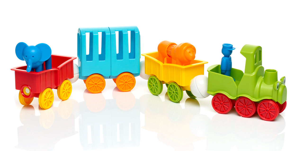 SmartMax My First Animal Train SMX 410 speelgoed met kleurrijke magnetische wagons en dierenfiguren voor peuters