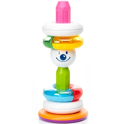 SmartMax My First Stacking Rings SMX 241 bovenaanzicht met gestapelde magnetische ringen en vrolijk figuur