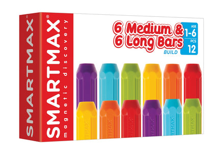 SmartMax XT set SMX 105 voorkant doos met 12 magnetische staven, educatief en open ended speelgoed voor 1–6 jaar