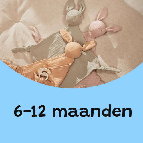 Speelgoed 6 tot 12 maanden, set van zachte knuffeldoekjes in pastelkleuren op beige deken, ideaal voor baby’s.