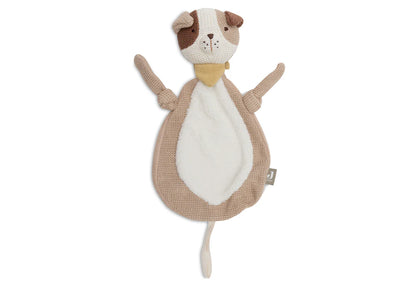 Speendoekje Mick hondje van Jollein in beige en wit, zachte speenknuffel voor baby als knuffeldoekje.