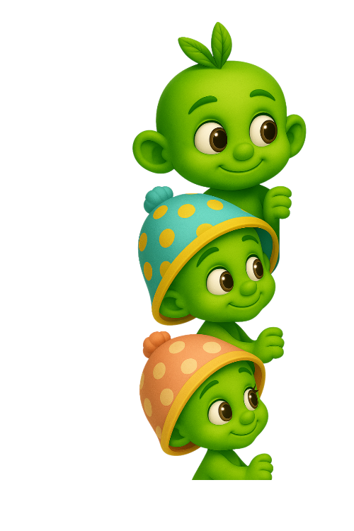 Blije Sproutz spruitjes kijken naar rechts