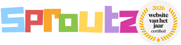Kleurrijk sproutz logo met website van het jaar 2026 badge naast het logo