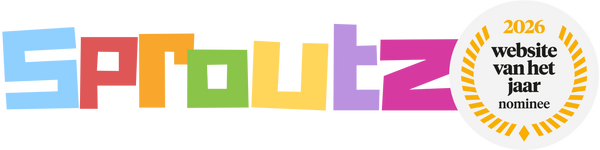 Kleurrijk sproutz logo met website van het jaar 2026 nominee badge naast het logo