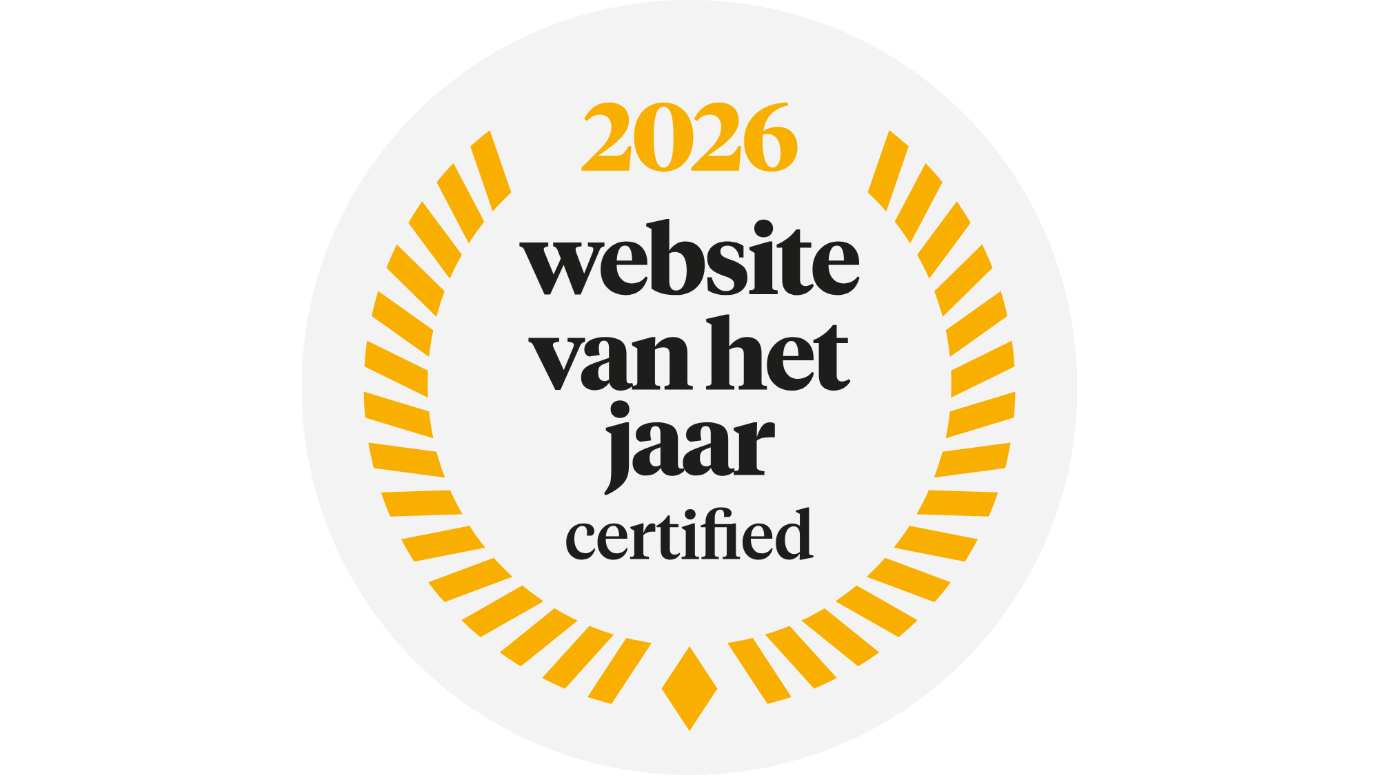 certificering sproutz website van het jaar 2026 in kleur en logo.