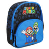 Zwarte en blauwe Super Mario rugzak kind met Mario en Luigi print, kleine rugzak voor school en dagelijks gebruik.