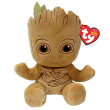 Ty Marvel Groot Knuffel 15cm pluche speelgoed in bruin met grote ogen, zachte stof en TY label, ideaal cadeau.