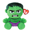 Ty Marvel Hulk Knuffel 15cm in groen pluche met paarse broek, zachte TY knuffel voor kinderen en ideaal cadeau.
