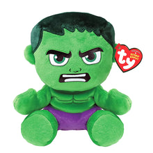 Ty Marvel Hulk Knuffel 15cm in groen pluche met paarse broek, zachte TY knuffel voor kinderen en ideaal cadeau.