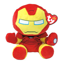 Ty Marvel Iron Man Knuffel 15cm in rood-geel pluche, zachte TY knuffel als cadeau voor kinderen en verzamelaars.