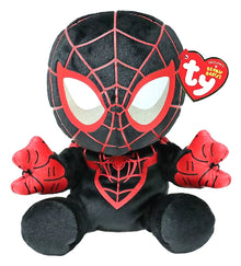 Ty Marvel Spiderman Miles Knuffel 15cm in zwart-rood pak, zachte pluche TY knuffel ideaal als cadeau voor kinderen.