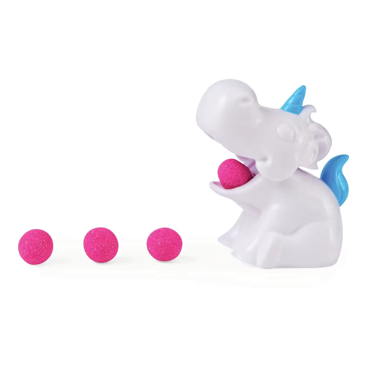 Unicorn figuur met felroze schuimbal, ideaal sensorisch speelgoed voor peuters en kinderen voor binnenpret.