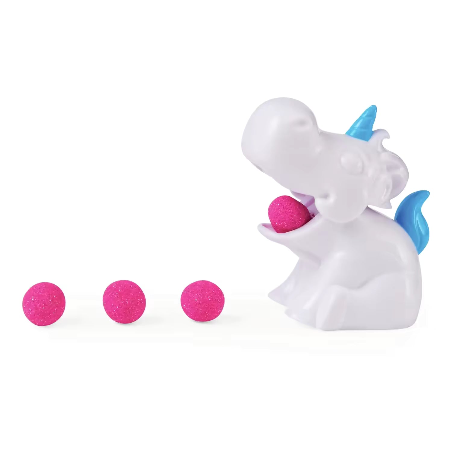 Unicorn figuur met felroze schuimbal, ideaal sensorisch speelgoed voor peuters en kinderen voor binnenpret.