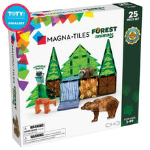 Voorkant doos Magnetic Magna Tiles forest animals - 25 magnetische bouwstenen met dierenfiguren, kinderen vanaf 3 jaar.