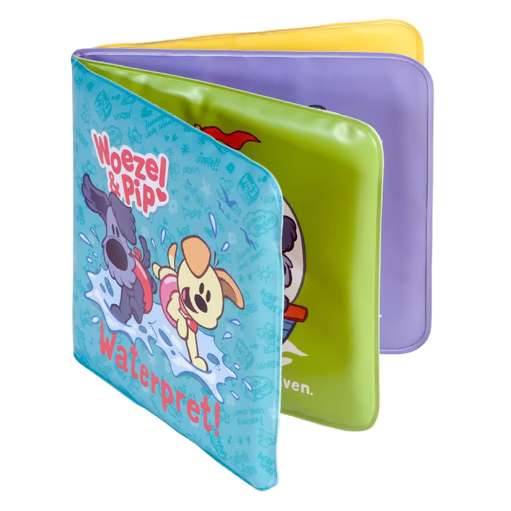 Woezel en Pip badboekje Waterpret met vrolijke illustraties, kleurrijk badboekje baby als veilig badspeelgoed